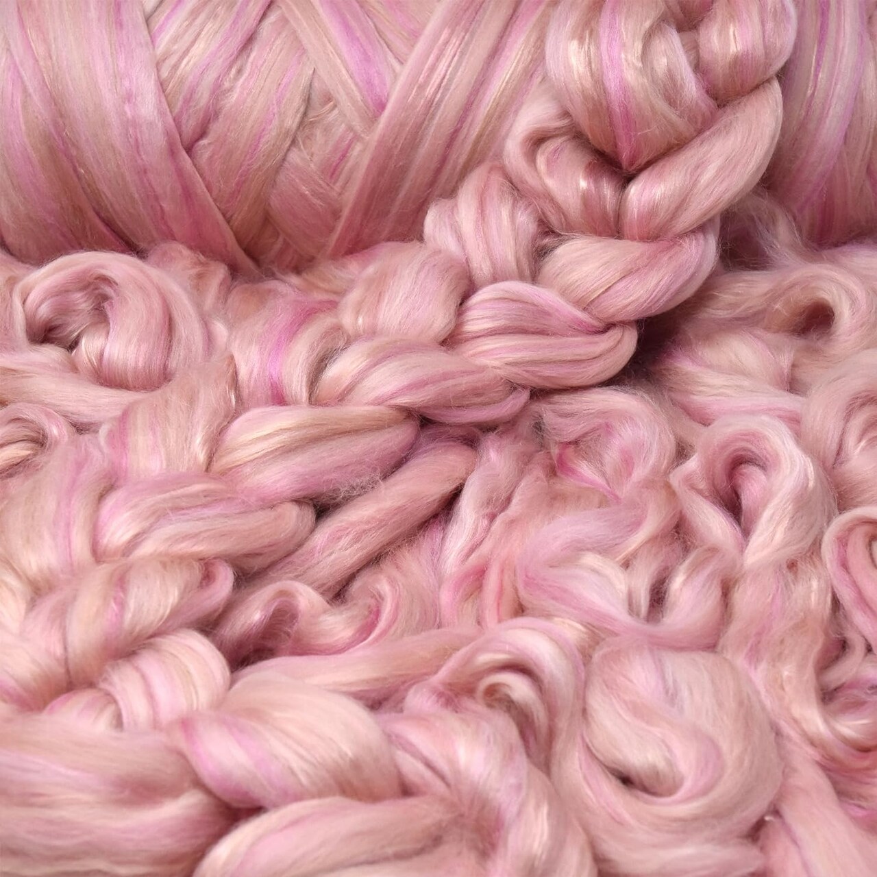 Merino Silk Luxe Tonal Designer Blend. Superfine Merino, Mulberry Silk, Tussah Silk. Top Roving for Spinning or Felting.
